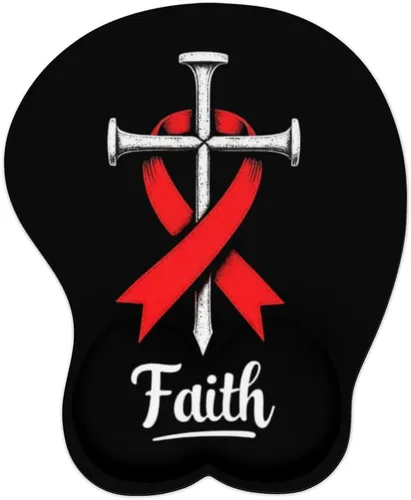 Vista 22 de Mousepad Blessed Religious Cross Ergonomic Wrist Support Non-Slip Base Mouse Mat with Wrist Rest Computer Mousemat for Desk Work Accessories Pad