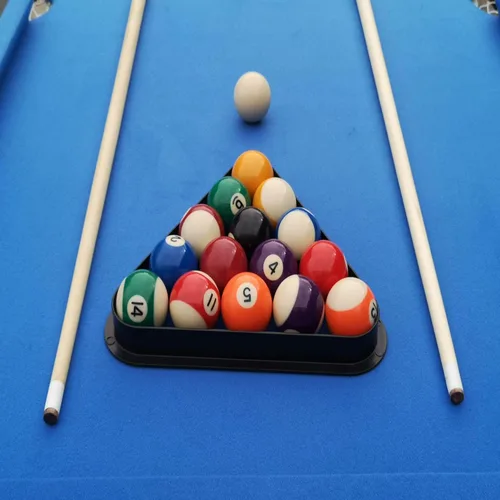 Vista 6 de Mesa de billar de 5.5 pies, mesa de billar estable, mesa de billar portátil incluye juego completo de bolas, 2 palos de taco, tiza y cepillo