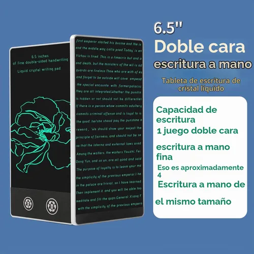 Vista 6 de Mini tableta de escritura LCD, almohadilla de dibujo electrónica reutilizable borrable de 6.5 pulgadas, almohadilla de dibujo electrónica para niños