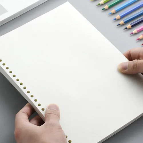 Vista 9 de VILLCASE 50 hojas de recambio de página, bloc de dibujo para niños, diarios, blocs de bocetos de papel para niños, papel de recambio de dibujo