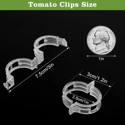 Vista 2 de FEED GARDEN Clips para plantas de tomate, paquete de 120 unidades, soporte fácil para plantas
