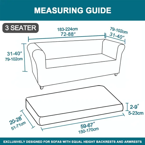 Vista 2 de UNBBRRL Funda de sofá Chesterfield de jacquard elástico, fundas de cojín gruesas para sofá, protector de muebles para sala de estar