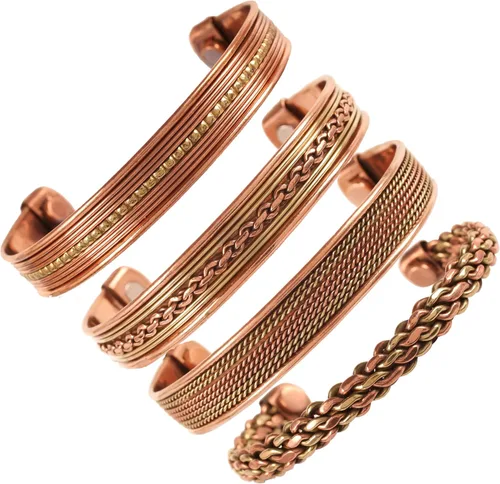 Vista 10 de Touchstone magnetic copper bracelets for men women in gift box, Set of 4
