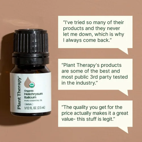 Vista 4 de Plant Therapy Aceite esencial de helicriso orgánico (Italicum), 0.1 fl oz (1/12 oz), 100% puro, sin diluir, orgánico certificado por USDA, ideal