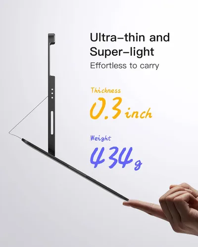 Vista 2 de Inateck Funda para iPad de 10ª/11ª generación con teclado, teclado ultraligero con soporte para bolígrafo para iPad de 11ª