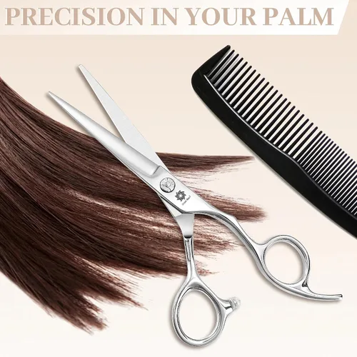 Vista 7 de Dream Reach Tijeras de corte de pelo, tijeras profesionales de peluquería, 6.0 pulgadas, tijeras regulares para peluquería, borde de afeitar, corte