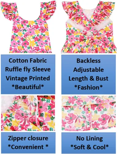 Vista 125 de Vestido de verano para niña, de algodón, con diseño floral