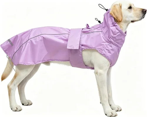 Vista 15 de Chubasquero ajustable impermeable para perros, chaqueta de lluvia ligera para mascotas para cachorros con tira reflectante para perros pequeños