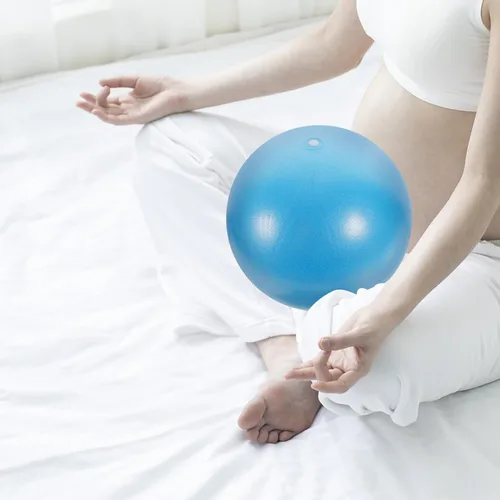 Vista 8 de iplusmile Pelota de ejercicio pequeña de Pilates de 9 pulgadas, pelota de entrenamiento para el hogar, fitness, yoga, terapia física con superficie
