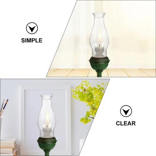 Vista 4 de OSALADI Lámpara de aceite de repuesto para chimenea, pantalla de cristal transparente de 3.22 pulgadas, lámpara de queroseno, globo a prueba