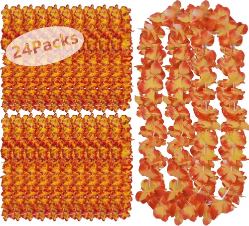 Vista 7 de 24 Leis hawaianos gruesos a granel, Leis de graduación de Luau Leis azul océano, decoraciones de revelación de género para adultos, guirnalda floral