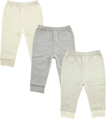 Vista 21 de Luvable Friends Pantalones de algodón para bebé niño Rayas negras paquete de 4