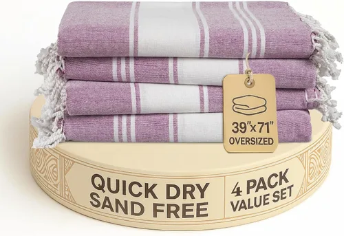 Vista 44 de LANE LINEN Toalla de Playa, Paquete de 2 Toallas de Playa de Gran Tamaño, 39"x71", Toallas de Piscina de Secado Rápido para Adultos, Absorbentes a