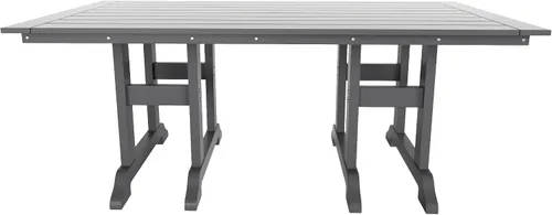 Vista 4 de WO - Juego de 7 sillas de comedor Adirondack para exteriores, muebles estéticos retro para exteriores, comedor, hogar, balcón, terraza, césped, Gris