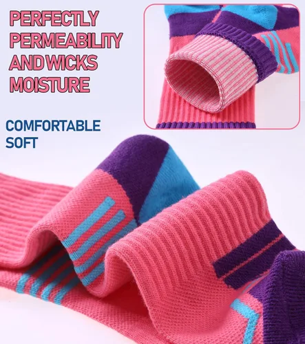 Vista 5 de FNOVCO Calcetines de compresión atléticos gruesos acolchados para mujer, 5 pares