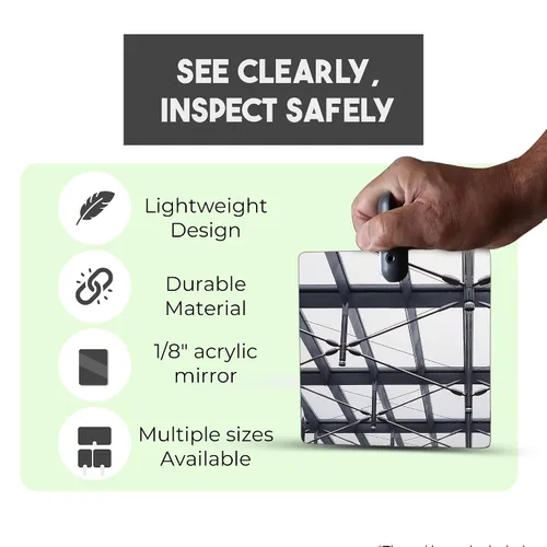 Vista 4 de Espejo de inspección Flex Vue con adaptador roscado, 3.5 pulgadas x 6 pulgadas