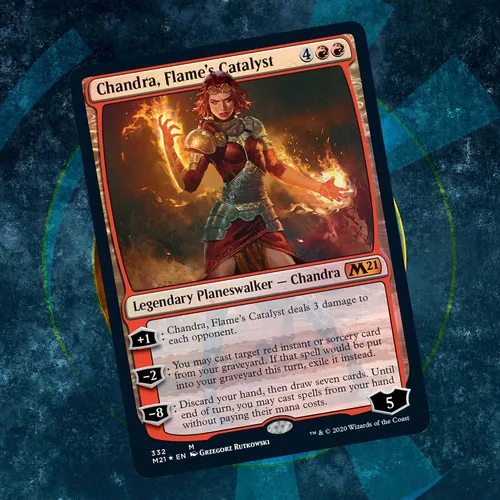 Vista 3 de Magic: The Gathering Chandra, Baraja Planeswalker Catalyst de Flame, juego básico 2021 (M21), cubierta de inicio de 60 cartas, C76580000