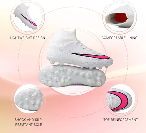 Vista 6 de RDYLBU Tacos de fútbol para hombre, zapatos de fútbol para mujer AGFG