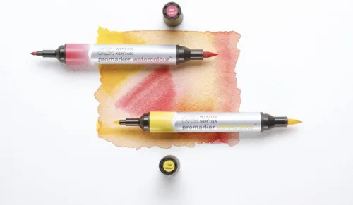 Vista 3 de Winsor & Newton ProMarker - Juego de marcadores de acuarela, 6 unidades, tonos básicos