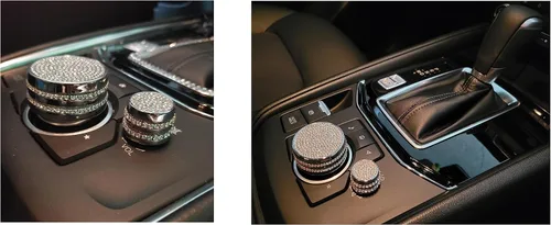 Vista 5 de Bling Media Control - Pomo de volumen brillante para Mazda 3 (2017-2018) Mazda 6 (2016-2021) Mazda CX-3 (2019-2021) Mazda CX-5 (2016-2021) Mazda