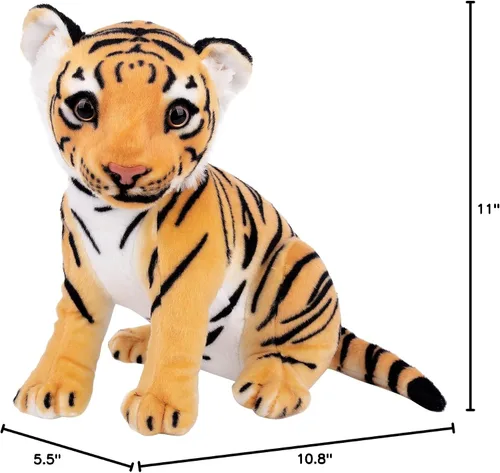 Vista 8 de Berry President Juguetes de peluche, juguetes de peluche, juguetes de peluche de tigre sentado, muñecas de animales realistas y encantadoras
