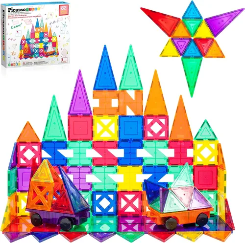 Vista 13 de PicassoTiles Juego de azulejos magnéticos de viaje y tamaño completo de 100 100 piezas