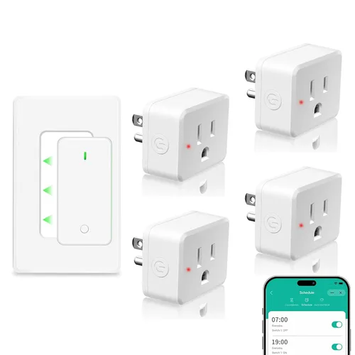 Vista 129 de NineLeaf - Enchufe de salida de control remoto, interruptor de luz de encendido y apagado inalámbrico desmontable 500FT Light Plug Decorator