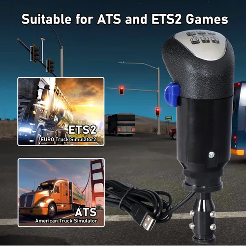 Vista 2 de USB Truck Simulator Shifter - Gearshifter Knob for ATS ETS2 PC Racing shifter For THRUSTMASTER TH8A and Logitech G29 G27 G25 G920 H Gearshift USB