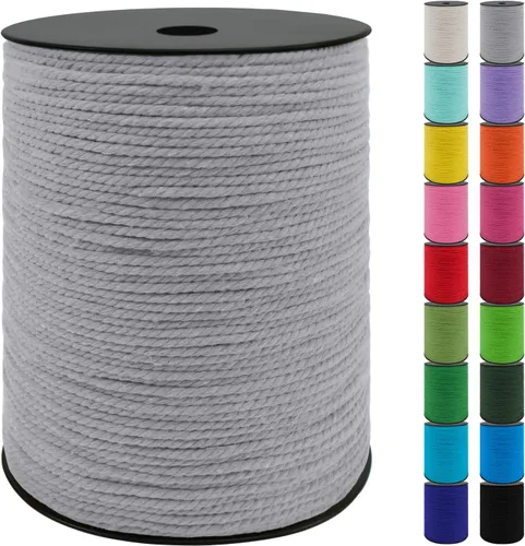 Vista 61 de JeogYong Cordón de algodón de 10mm, 22.86 metros de cuerda natural para macramé, hilo de 3 hebras torcido, cuerda para macramé para manualidades