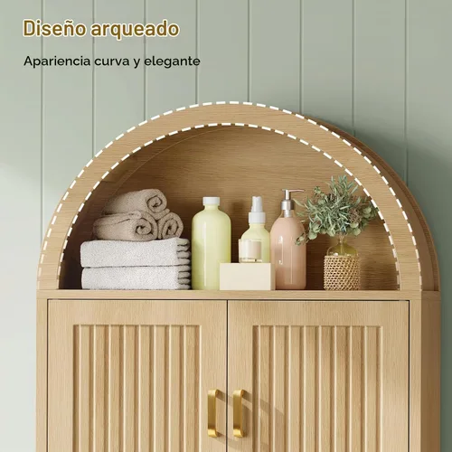 Vista 7 de TEENFON Arched Over The Toilet Storage Cabinet, Bathroom Storage Cabinet