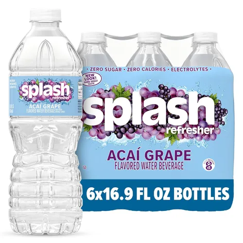 Vista 9 de SPLASH REFRESHER - Agua saborizada con sabor a uva Acai, 8 onzas líquidas, paquete de botellas de plástico de 12