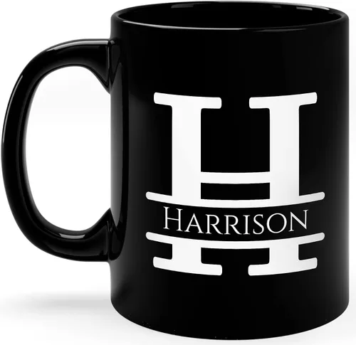 Vista 30 de Taza de café personalizada con monograma, letra inicial A personalizada para mujeres, hombres, niñas, niños, papás, mamás amigos, taza de café