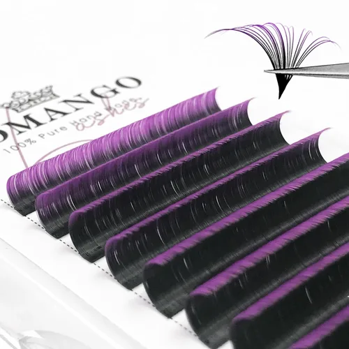 Vista 17 de CoMango Easy Fan - Extensiones de pestañas rizadas C/D de 0.05/0.003 in, pestañas de volumen que florecen automáticamente, color negro mate 2D-20D