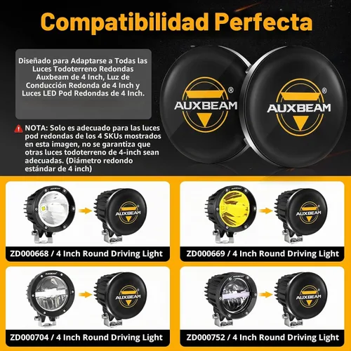 Vista 2 de Auxbeam Serie C4 - Cubiertas protectoras redondas negras de 4 pulgadas, a C4 Series-Cubiertas negras