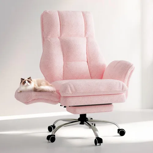 Vista 14 de Silla de oficina grande y alta, reposabrazos abatibles para mascotas