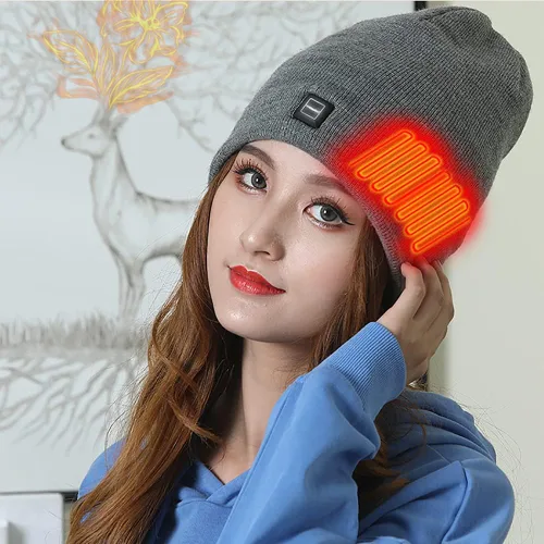 Vista 2 de Gorro calefactable, calentador de cabeza de invierno, gorra recargable eléctrica para hombre y mujer