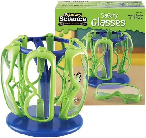 Vista 4 de Learning Resources Gafas de seguridad científica con soporte, ciencia preescolar, juego de 6, a partir de 3 años