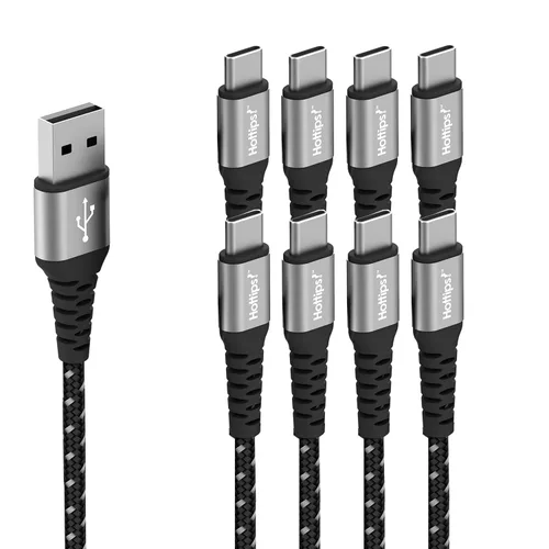 Vista 12 de Hottips! Cable USB C de 4 pies, paquete de 2 cables de carga rápida tipo C de fibra de aramida trenzada duradera 3A, compatible con Android, Samsung