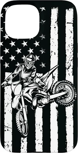 Vista 6 de Funda de motocross con bandera de Estados Unidos para iPhone 17