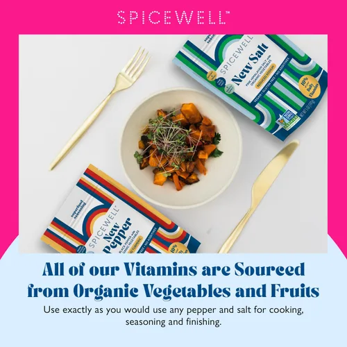 Vista 6 de Spicewell Nuevo dúo de bolsa de sal y pimienta Sal rosa del Himalaya reducida en sodio + la pimienta negra más sabrosa y cálida infundida