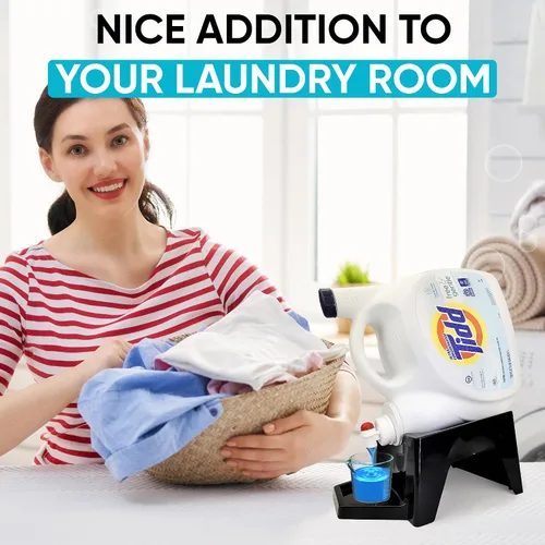 Vista 4 de TidyFriend - Dispensador de detergente para ropa con bandeja, dispensador de jabón para ropa con patas de goma antideslizantes para organización