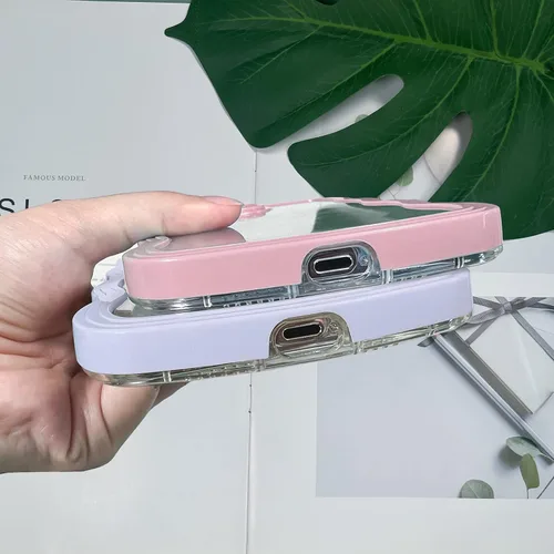 Vista 6 de LOEV Funda transparente diseñada para iPhone 7 Plus, iPhone 8 Plus con borde ondulado, bonita funda transparente con forma de onda rizada, a prueba