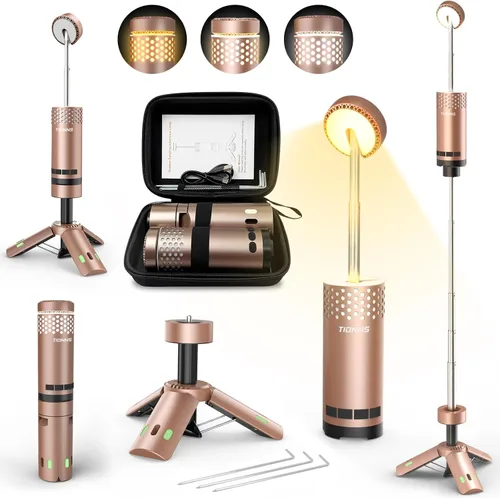 Vista 12 de Luces de Camping Recargables, Linterna de Camping Desmontable con Soporte, Lámpara de Campamento Telescópica Impermeable, Luz de Trabajo Magnética