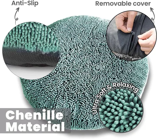 Vista 2 de Muddy Mat® Cloud K-9 cama para perros y gatos, cama suave y relajante en forma de dona, material de chenille, funda extraíble, lavable y apta