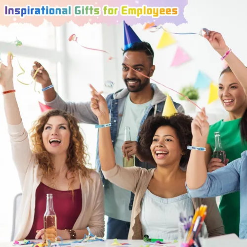 Vista 6 de Sratte 120 pulseras motivacionales, regalos inspiradores, llaveros inspiradores, regalo de agradecimiento para la semana de CNA, profesores