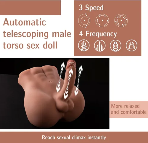 Vista 2 de Jaspik - Muñeca sexual masculina de 11.5 libras con consolador telescópico, muñeca sexual realista 2 en 1 para mujeres con enorme polla de 7.1