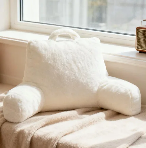 Vista 10 de NOONTIDE Almohada de lectura para adultos sentados en la cama: almohada de espalda extragrande de 32 pulgadas con rollo de cuello desmontable