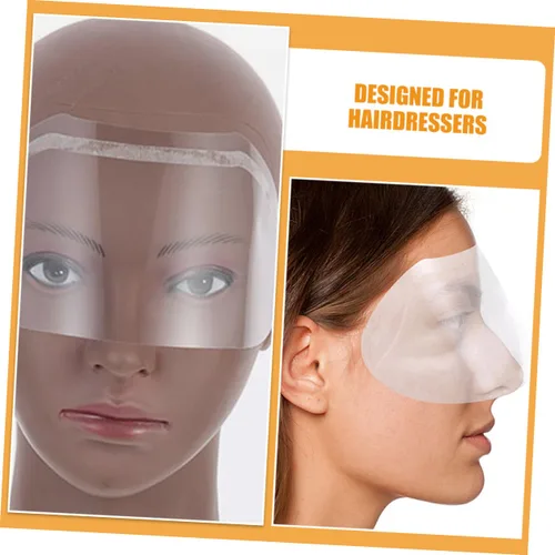 Vista 2 de FRCOLOR Mascarillas faciales de peluquería, 60 unidades, protectores faciales impermeables para uso en salones, suministros de peluquería