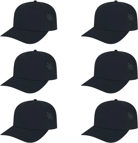 Vista 9 de Cap America i8540 - Tapa de 5 paneles perforada resistente al agua con protección UV y cierre ajustable Medium Profile, Five Panel Structured