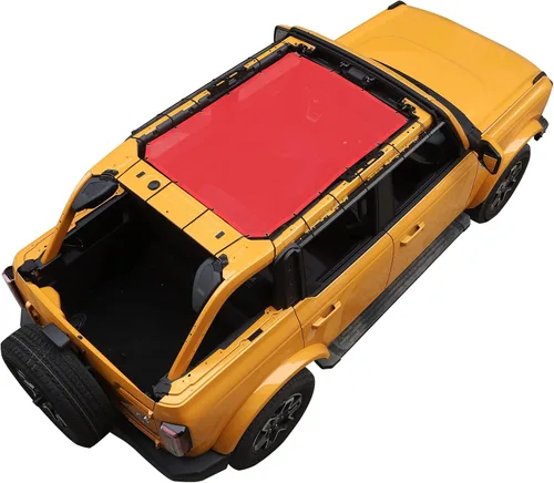 Vista 9 de JeCar Parasol de malla para el techo del bikini de longitud completa, accesorios exteriores para Ford Bronco de 4 puertas 2021 2022, color negro